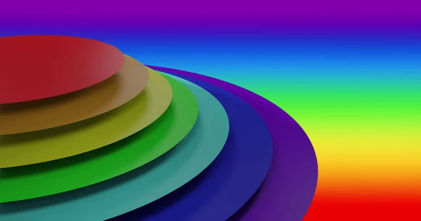 Afbeelding Van Kleurrijke Cirkels Regenboog Achtergrond Trots Maand Feest Kleuren — Stockfoto