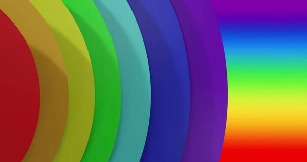 Obraz Kolorowych Okręgów Tęczowym Tle Miesiąc Dumy Uroczystości Kolory Cyfrowo — Zdjęcie stockowe