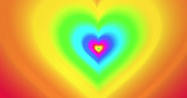 Obraz Kolorowych Wielorakich Neonowych Kształtów Serca Miesiąc Dumy Uroczystości Kolory — Zdjęcie stockowe