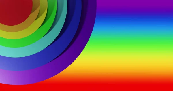Bild Färgglada Cirklar Över Regnbåge Bakgrund Pride Månad Fest Och — Stockfoto