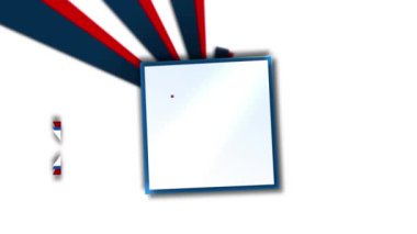 Amerikan bayrağı üzerinde Bağımsızlık Günü Animasyonu metni. Vatanseverlik ve kutlama konsepti dijital olarak oluşturulmuş video.