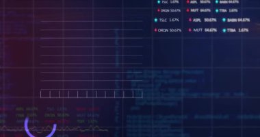 Animation of financial data processing over grid. Global business, finances, computing and data processing concept digitally generated video.