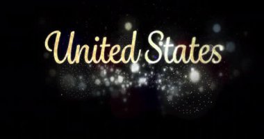 Amerika Birleşik Devletleri bayrağı üzerinde birleşik Amerikan bakışlarının animasyonu. Amerikan bağımsızlığı, gelenek ve kutlama konsepti dijital olarak oluşturulmuş video.