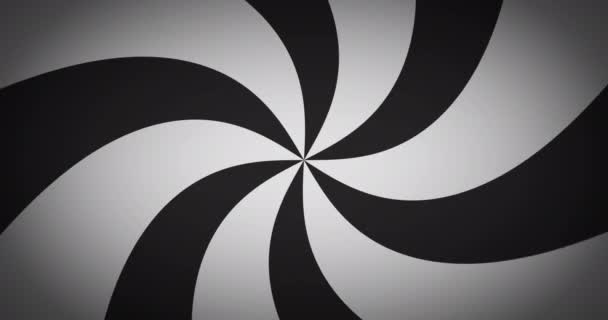 Animazione Spirale Linee Bianco Nero Movimento Sfondo Astratto Concetto Ipnosi — Video Stock