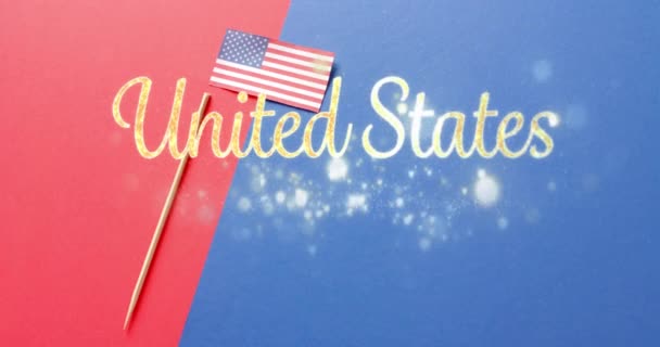Animación Estados Unidos Sobre Bandera Estados Unidos América Sobre Fondo — Vídeos de Stock