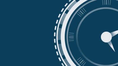 Saat tik tak ve veri işleme animasyonu. Küresel ağlar, dijital arayüz ve dijital olarak oluşturulan veri işleme konsepti.