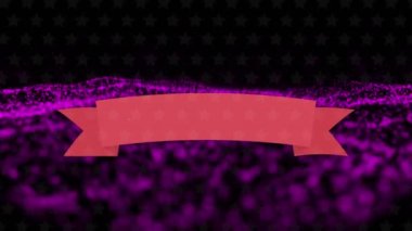 Kırmızı pankartta 4. metnin bağımsızlık gününün animasyonu. Pembe peyzaj üzerine havai fişekler. kutlama, vatanseverlik, parti, bağımsızlık ve olay konsepti dijital olarak oluşturulmuş video.