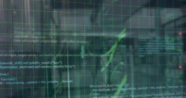 Animation of data processing over computer server. Global business, finances, computing and data processing concept digitally generated video.