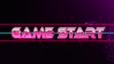 Oyunun animasyonu neon şekiller üzerinden metni başlatır. Video oyunu ve dijital arayüz kavramı dijital olarak oluşturuldu.