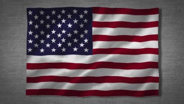 Digital Animation American Flag Waving Grey Background American Independence Day — Stock Video