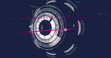Veri işleme ile kapsam taramasının animasyonu. Dijital olarak oluşturulmuş küresel bağlantılar, iş, finans, bilgisayar ve veri işleme kavramı.