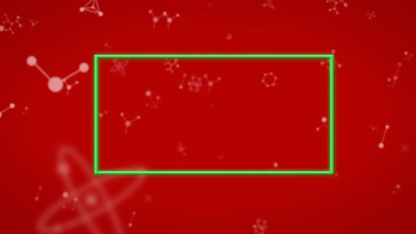 Animatie Van Rechthoek Drijvende Nucleotiden Tegen Rode Achtergrond Digitaal Gegenereerd — Stockvideo