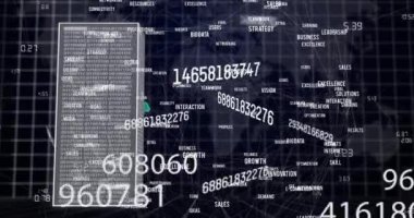 Bulutların animasyonu, bilgisayar sunucularının veri işlemesi. Küresel bağlantılar, iş dünyası, bulut hesaplama, dijital arayüz ve veri işleme kavramı dijital olarak oluşturulmuş video.