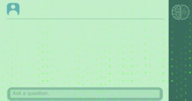 Bilgisayar ekranında ai veri işleme animasyonu. Küresel yapay zeka, hesaplama, dijital arayüz ve veri işleme kavramı dijital olarak oluşturuldu.