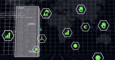 Bulutların animasyonu, bilgisayar sunucularının veri işlemesi. Küresel bağlantılar, iş dünyası, bulut hesaplama, dijital arayüz ve veri işleme kavramı dijital olarak oluşturulmuş video.