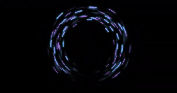 Animacja Świecących Ścieżek Świetlnych Transmisji Danych Poruszających Się Czarnym Tle — Wideo stockowe