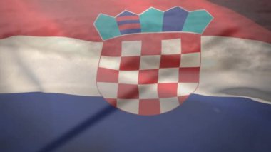 Hıristiyan haçı ve Hırvat bayrağının animasyonu. Hristiyanlık, inanç ve din kavramı dijital olarak oluşturulmuş video.