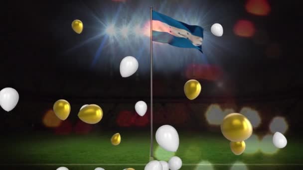 Animation Ballons Lumières Sur Drapeau Des Honduras Patriotisme Hondurien Indépendance — Video