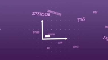Animation of statistics and financial data processing. Global business, finance, computing and data processing concept digitally generated video.
