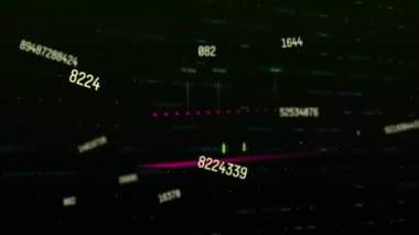 Animation of statistics and financial data processing. Global business, finance, computing and data processing concept digitally generated video.