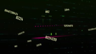 Animation of statistics and financial data processing. Global business, finance, computing and data processing concept digitally generated video.