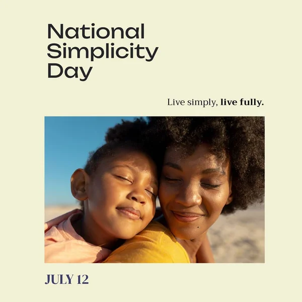 Composition National Simplicity Day Text African American Woman Daughter National — Stock Photo, Image