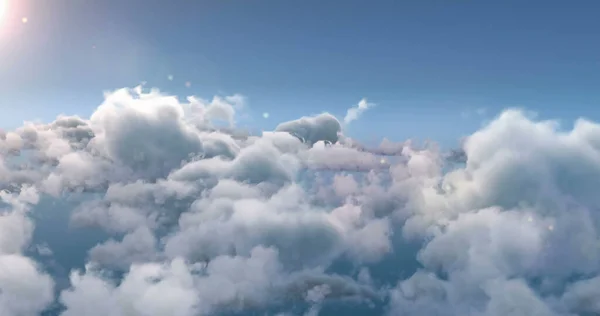 Samenstelling Van Witte Grijze Wolken Blauwe Lucht Achtergrond Natuur Weer — Stockfoto