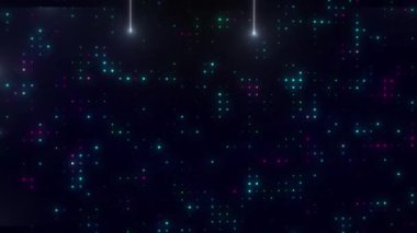 Beneklerle parlayan bağlantılar üzerinden veri işleme animasyonu. Küresel bulut hesaplama, dijital arayüz ve veri işleme kavramı dijital olarak oluşturulmuş video.