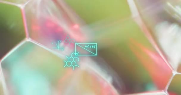 Animation Formule Chimique Sur Bulles Concept Science Médecine Interface Numérique — Video