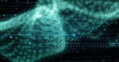 Siyah arka planda hareket eden ışık ve noktaların animasyonu. Soyut arkaplan, desen ve ışık konsepti dijital olarak oluşturulmuş video.