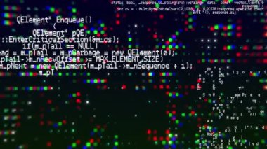 Parlayan noktaların ve veri işlemenin animasyonu. Dijital olarak oluşturulmuş küresel bilgisayar ve veri işleme kavramı.