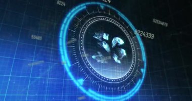 Neon yuvarlak tarayıcıdaki 5g metne karşı ızgara ağında birden fazla değişen sayının animasyonu. Küresel ağ ve iş teknolojisi kavramı