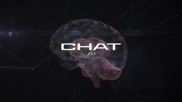 Animation Kunstig Intelligens Chat Tekst Databehandling Menneskelige Hjerne Global Kunstig – Stock-video