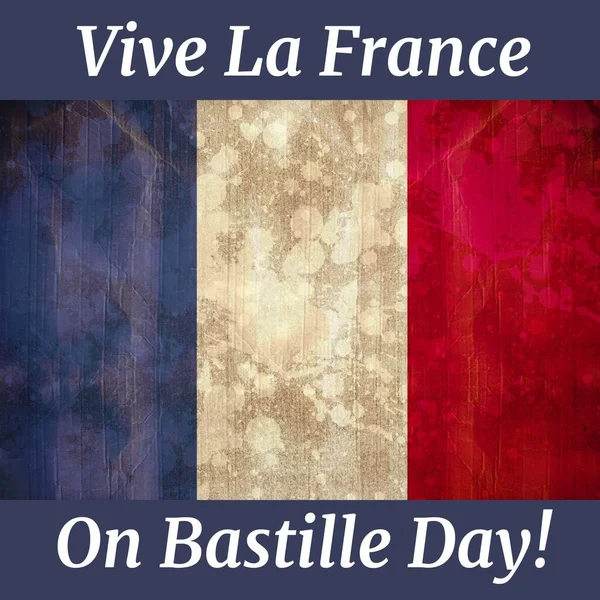 Склад Тексту Дня Бастилії Над Прапором Франції Франція Французький Патріотизм — стокове фото