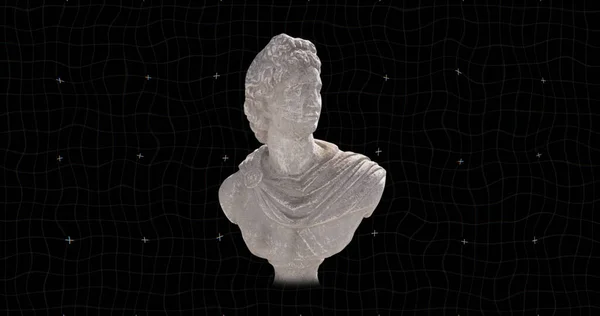 Komposition Einer Büste Aus Antiker Skulptur Auf Schwarzem Hintergrund Skulptur — Stockfoto