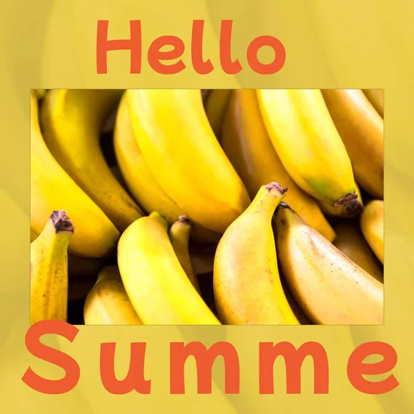 Compozit Salut Summe Text Close Banane Proaspete Vânzare Piață Spațiu — Fotografie, imagine de stoc