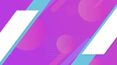 Pembe arka planda hareket eden retro soyut şekillerin animasyonu. Dijital olarak oluşturulan soyut, renk ve şekil konsepti.