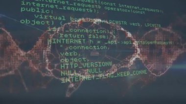 İnsan beyni ikonuna karşı profil simgeleri ve veri işleme ağının animasyonu. Tıbbi araştırma ve bilim teknolojisi kavramı