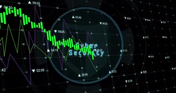 Animatie Van Gegevensverwerking Tegen Cyber Security Banner Oog Netvlies Scanner — Stockvideo