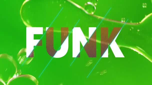 Animação Texto Funk Sobre Fundo Padrão Líquido Abstrato Mídia Social — Vídeo de Stock