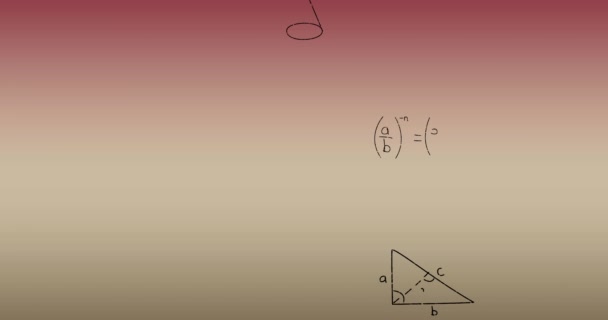Animace Matematických Rovnic Vzorců Plovoucích Pozadí Růžového Gradientu Koncepce Školy — Stock video