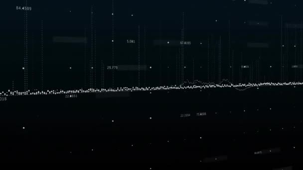 Animatie Van Gegevensverwerking Veranderende Nummers Tegen Zwarte Achtergrond Concept Computerinterface — Stockvideo