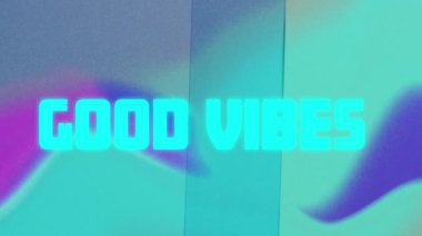 Sıvı ve desen üzerine iyi titreşimlerin animasyonu. Sosyal medya, iletişim, renk ve şablon kavramı dijital olarak oluşturuldu.