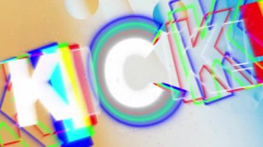 Tekme metninin soyut sıvı desenli arka planda canlandırılması. Sosyal medya, iletişim, şablon ve renk kavramı dijital olarak oluşturulmuş video.