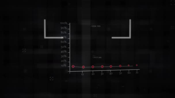 Animación Del Escaneo Del Alcance Sobre Procesamiento Datos Estadísticos Sobre — Vídeo de stock
