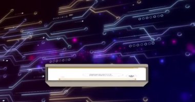 Devre kartı üzerinde ai metin, simgeler ve veri işleme animasyonları. Dijital olarak oluşturulmuş küresel yapay zeka, veri işleme, bilgisayar ve dijital arayüz kavramı.