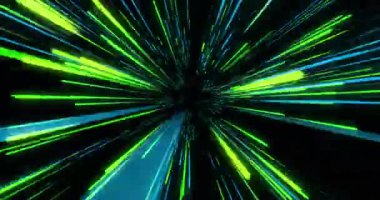 Siyah arkaplanda yanıp sönen ışık izlerinin canlandırması. Işık, şablon ve hareket konsepti dijital olarak oluşturulmuş video.