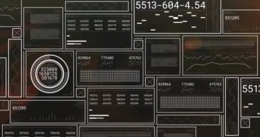 Manzara arka planında veri işleme animasyonu. Küresel bulut hesaplama, bağlantılar, iletişim, dijital arayüz ve dijital olarak oluşturulmuş video işleme kavramı.