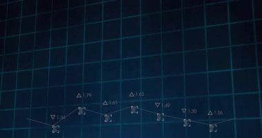 6 G metin, dürbün tarama ve veri işleme sistemi üzerinde animasyon. Küresel bağlantılar, bulut hesaplama ve veri işleme kavramı dijital olarak oluşturulmuş video.