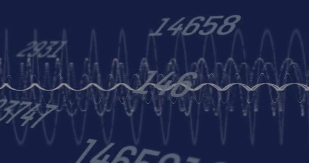 Анімація Графів Кілька Змінних Чисел Синьому Фоні Комп Ютерний Інтерфейс — стокове відео